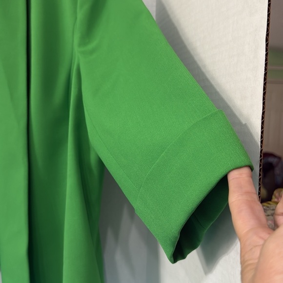 Evan-Picone Black Label Lime Green Open Front 3/4 Sleeve Blazer Workwear Size 18 - Picture 2 of 10